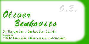 oliver benkovits business card